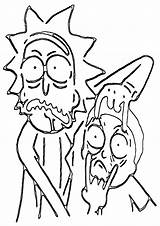 Rick Morty Coloring Pages Print Cartoon sketch template