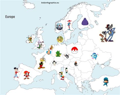 popular cartoon character   country reurope