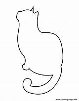 Cat Stencil Coloring Pages Printable Info sketch template