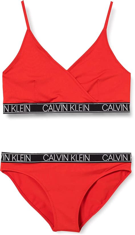 calvin klein calvin klein mädchen triangle bikini set bikinis amazon