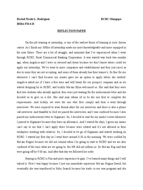 reflection paper business