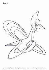 Pokemon Cresselia Draw Step Drawing Tutorials Drawingtutorials101 sketch template