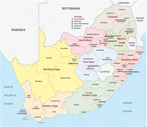 south africa administrative map