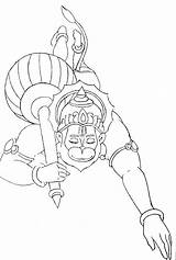 Hanuman Coloring Trace Simple Pages Paint Book Books Sketch Template Children Krishnastore sketch template