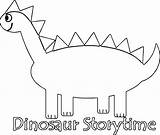 Coloring Dinosaur Storytime Wecoloringpage sketch template