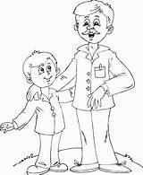 Father Coloring Son Pages Color Clipart Drawing Finished sketch template