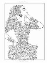 Coloring Pages Fashion Book Adult Books Creative Haven Fashions Ornamental Adults Dover Colouring sketch template