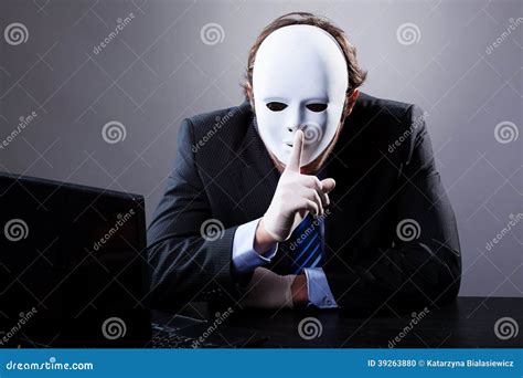 man  white mask stock photo image