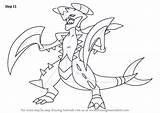Garchomp Pokemon Coloring Pages Drawing Draw Mega Step Drawingtutorials101 Deoxys Colouring Printable Coloriage Tutorials Color Getdrawings Print Getcolorings Visit Rayquaza sketch template