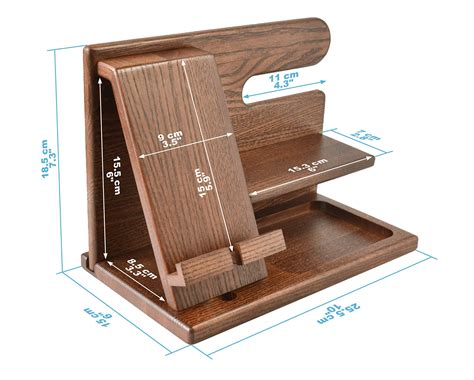 soporte de madera  telefono movil organizador de escritorio de roble en  soporte de