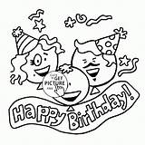 Birthday Happy Pages Coloring Visit Kids sketch template