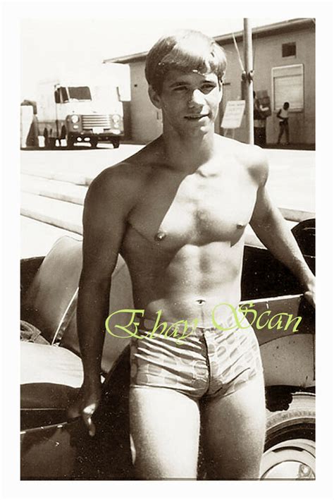 Vintage 1960 S Photo Near Nude Handsome Surfer Bulges In