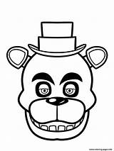 Freddy Fnaf Five Nights Coloring Face Pages Freddys Printable Print Choose Board sketch template