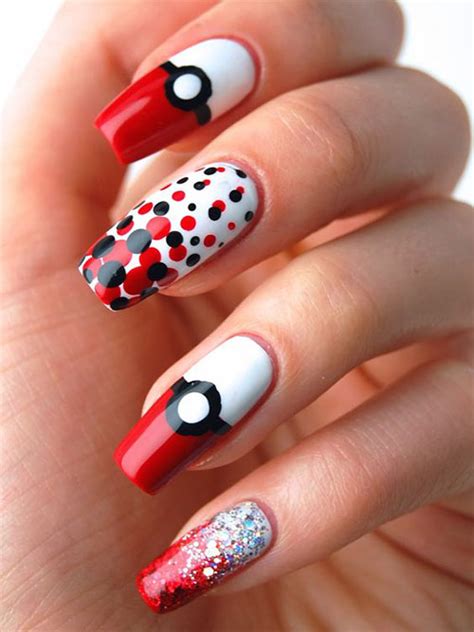 cute easy pokemon  themed nails art designs stickers  fabulous nail art designs