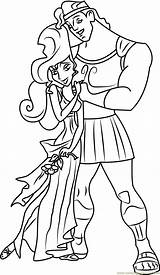 Hercules Megara Hugs Coloringpages101 sketch template