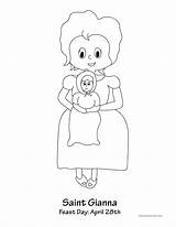 Gianna Saint Coloring Sheet sketch template