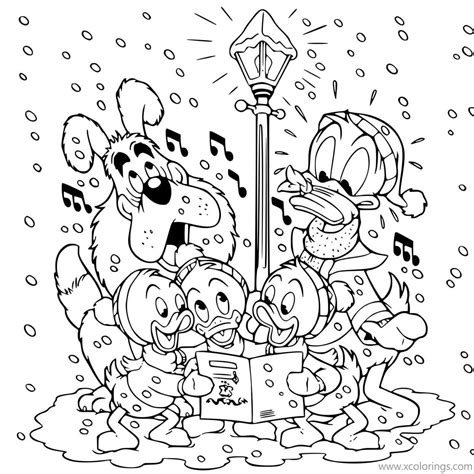 mickey mouse christmas coloring pages donald nephews xcoloringscom