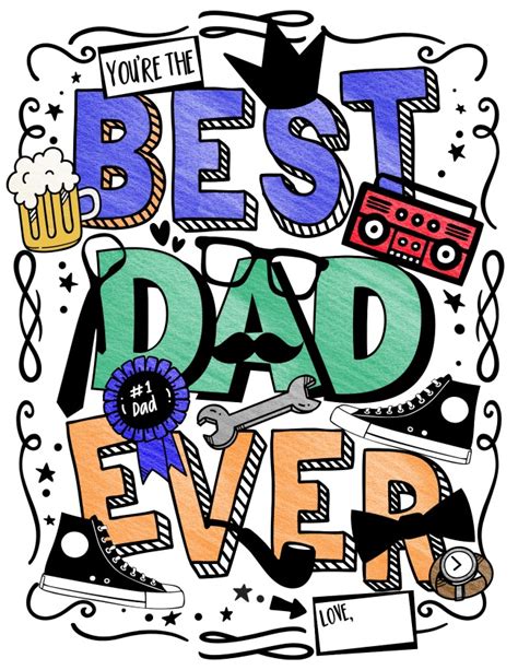 dad  fathers day coloring page printable