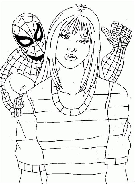 spiderman   girl friend coloring page coloring page page  kids