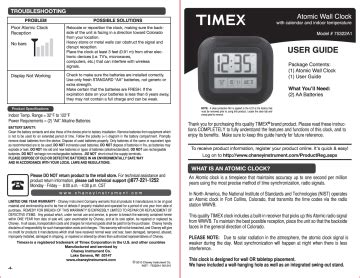 timex atomic wall clock instructions manualzz