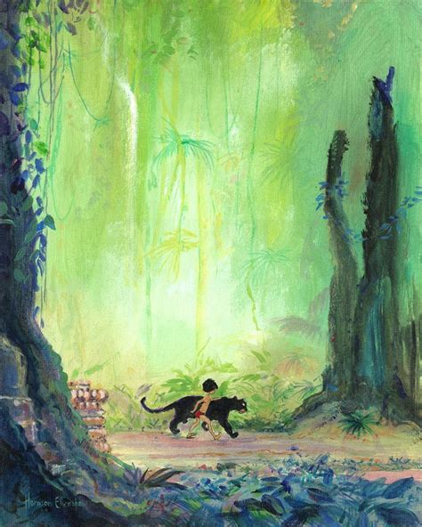 Mowgli And Bagheera By Harrison Ellenshaw Disney Fine