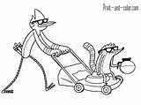 Regular Coloring Show Rigby Mordecai Pages Color Lawn Mower Print Cooling Cartoon Printable Characters Getdrawings Categories Game sketch template
