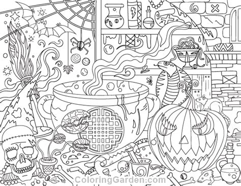 halloween adult coloring page