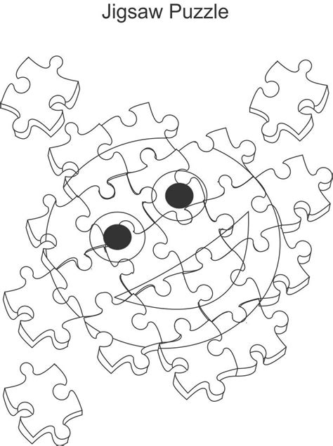 jigsaw puzzle coloring printable page  kids