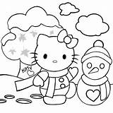 Hello Kitty Coloring Christmas Pages Tree sketch template