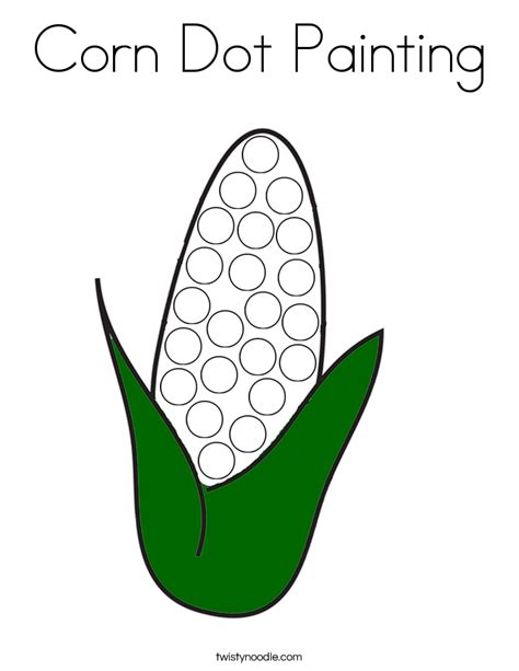 corn dot painting coloring page preschool crafts fall fall crafts