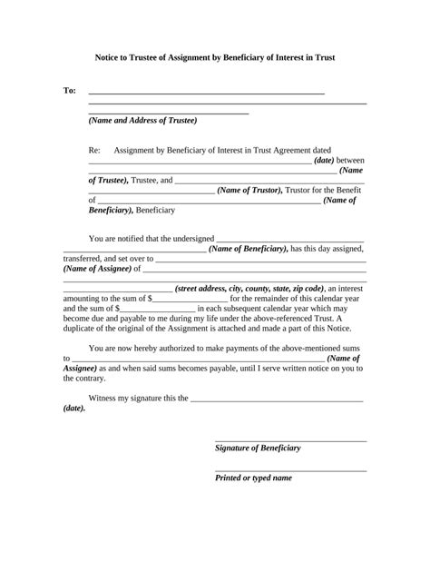 trustee notice  beneficiaries  template pdffiller