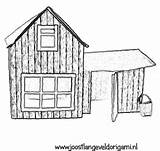 House Colouring Wooden sketch template