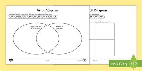 carroll  venn diagram worksheets venn diagram worksheet