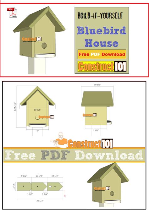 printable bluebird house plans