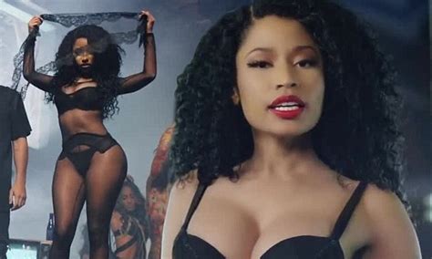 nicki minaj as a dominatrix in video for only starring drake and chris brown daily mail online