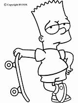 Bart Coloring Pages Simpsons Skateboarding Skate Skateboard Color Print King Simpson Hellokids Kids Online Coloriage Colorear Dibujos sketch template