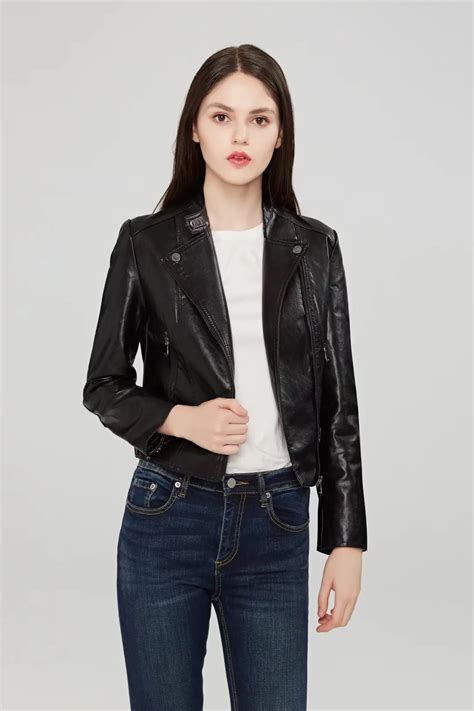 fashion casual womens faux leather jackets  coats short biker women jaket coat autumn full