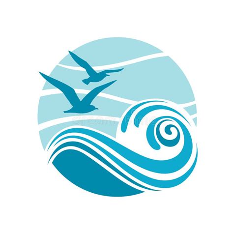 ocean logo design stock vector illustration  aqua