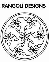 Rangoli Flower Coloring Petals Color sketch template