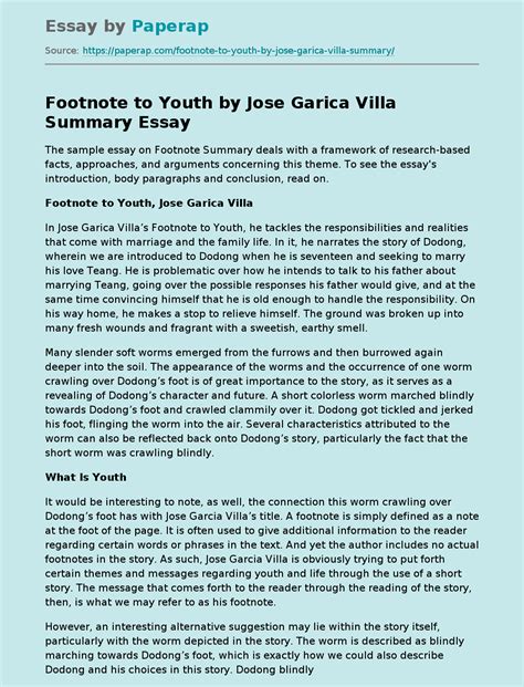 footnote  youth  jose garica villa summary thesis essay