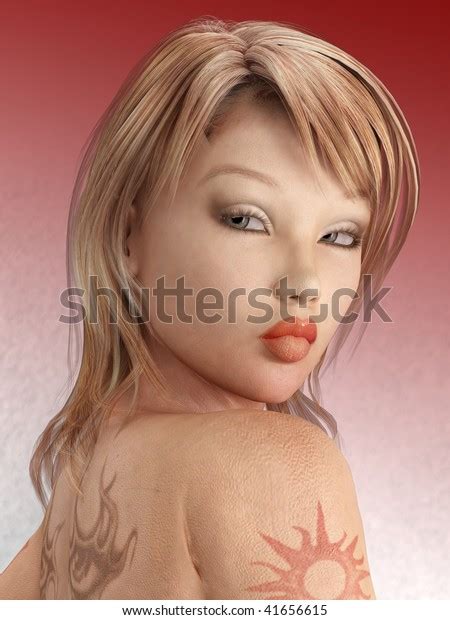 Sexy Tattooed Babe Stock Illustration 41656615