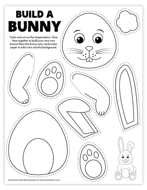 printable build  bunny coloring page pjs  paint