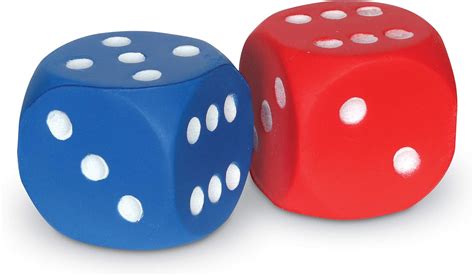 learning resources foam dice dot dice red  blue  sided foam dice
