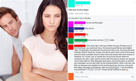 facebook post backfires when a cheating wife is outed by a man she tried to seduce daily mail