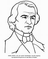 Andrew Johnson Coloring Pages Jackson President Presidents Clipart Drawing Fillmore Easy Facts Printable Usa Print American Patriotic Clip Printables Printing sketch template