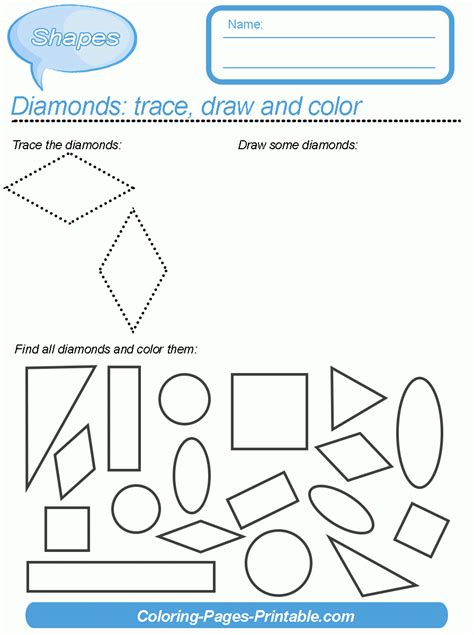 teaching shapes  preschoolers worksheets coloring pages printablecom