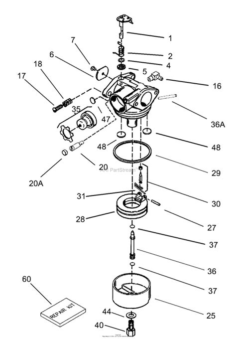 toro   recycler lawnmower  sn   parts diagram  carburetor