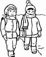 Winter Clothes Coloring Boy Clipart Girl Pages Kids Coat Season Colouring Clothing Drawing Jacket Line Boys Children Draw Cliparts Person sketch template