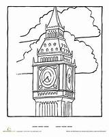 Ben Big Coloring Colouring Pages Worksheets Landmarks Education London Worksheet Clock Color Choose Board Drawings sketch template