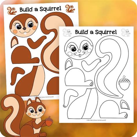 printable squirrel craft template